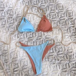 Coral/Blue Bikini